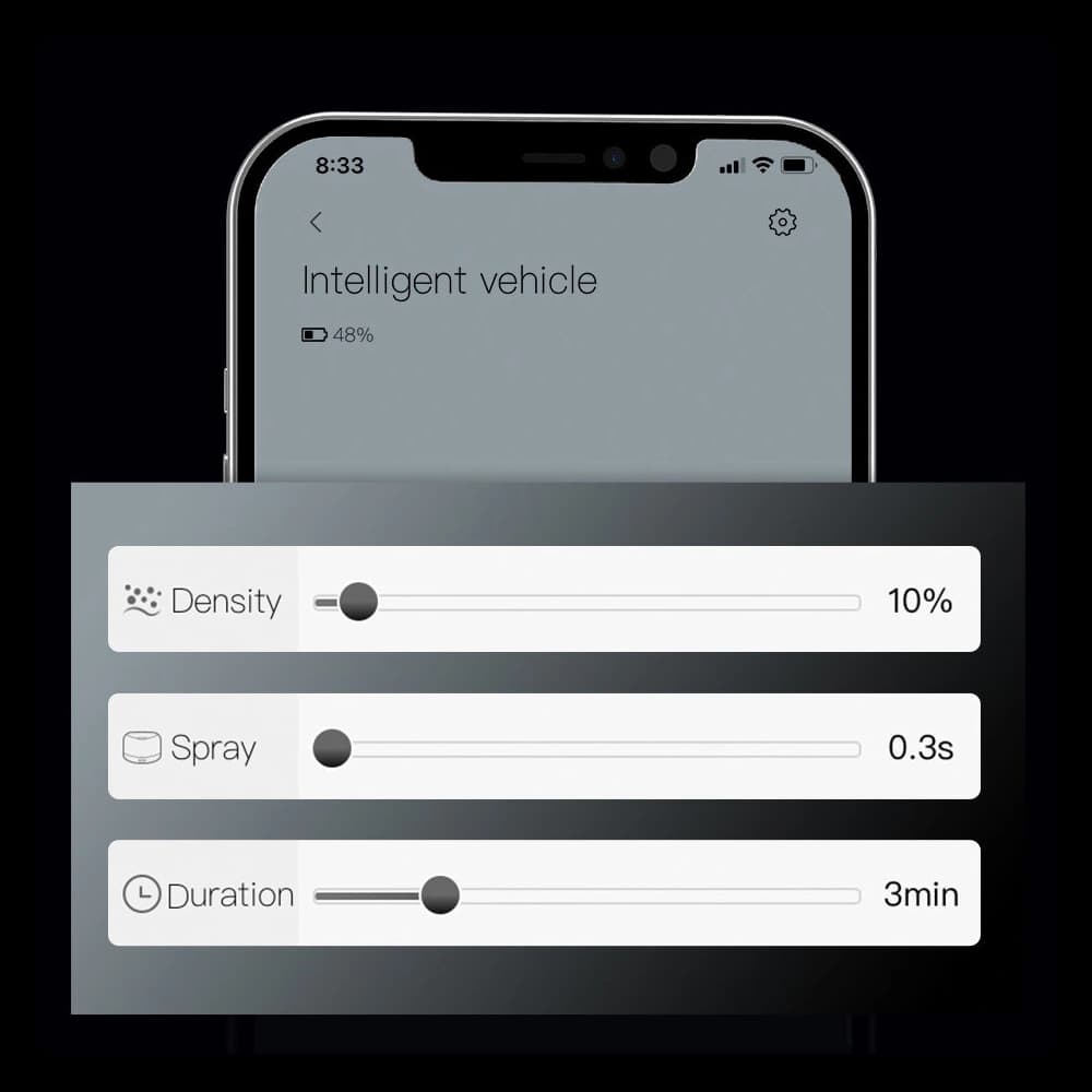 Auto-Lufterfrischer Baseus + 2 Nachfüllungen (Freesie + Basilikum mit Mandarine) + 1m schwarzes USB-C-Kabel - 17