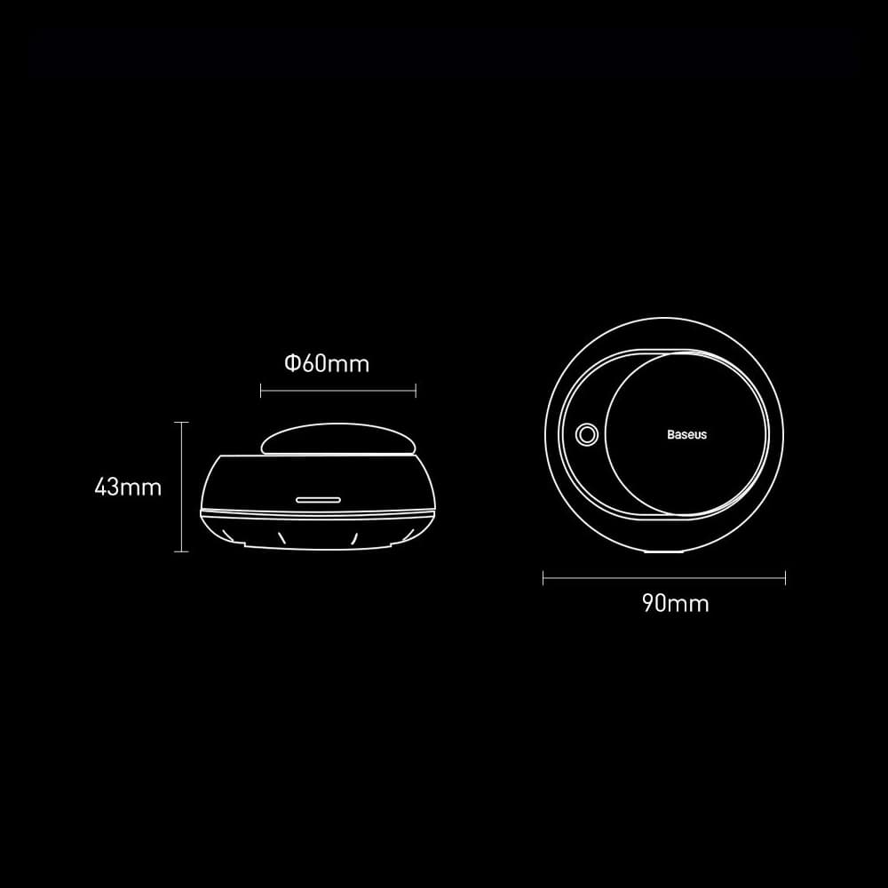 Auto-Lufterfrischer Baseus + 2 Nachfüllungen (Freesie + Basilikum mit Mandarine) + 1m schwarzes USB-C-Kabel - 22