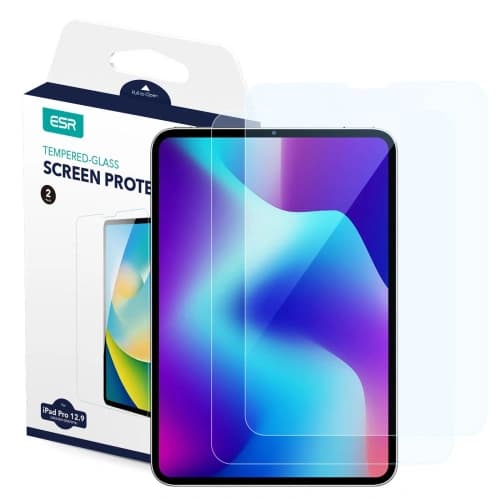 Glas ESR Gehärtetes Glas für Apple iPad Pro 12.9 2020/2021 (4. und 5. Generation) Klar [2 PACK]
