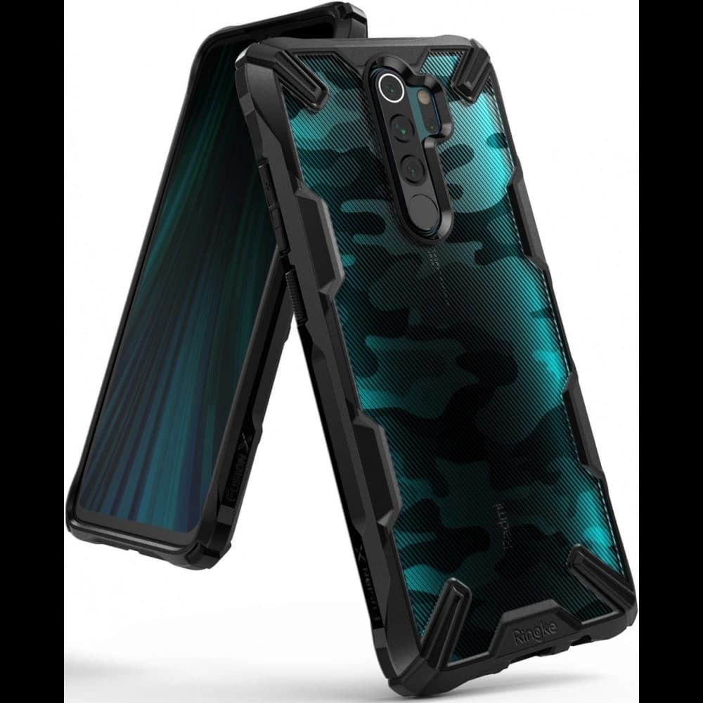 Case Ringke Fusion-X Design Redmi Note 8 Pro Camo (Moro) Schwarz - 1