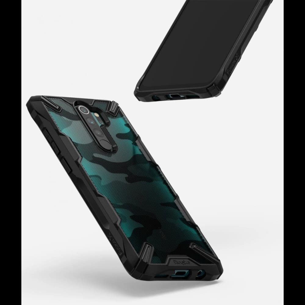Case Ringke Fusion-X Design Redmi Note 8 Pro Camo (Moro) Schwarz - 2