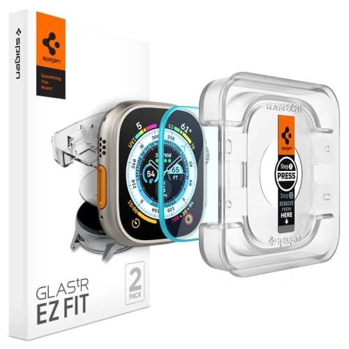 Tempered glass Spigen GLAS.tR ez Fit Apple Watch Ultra 1 / 2 / 3 49mm Clear [2 PACK]