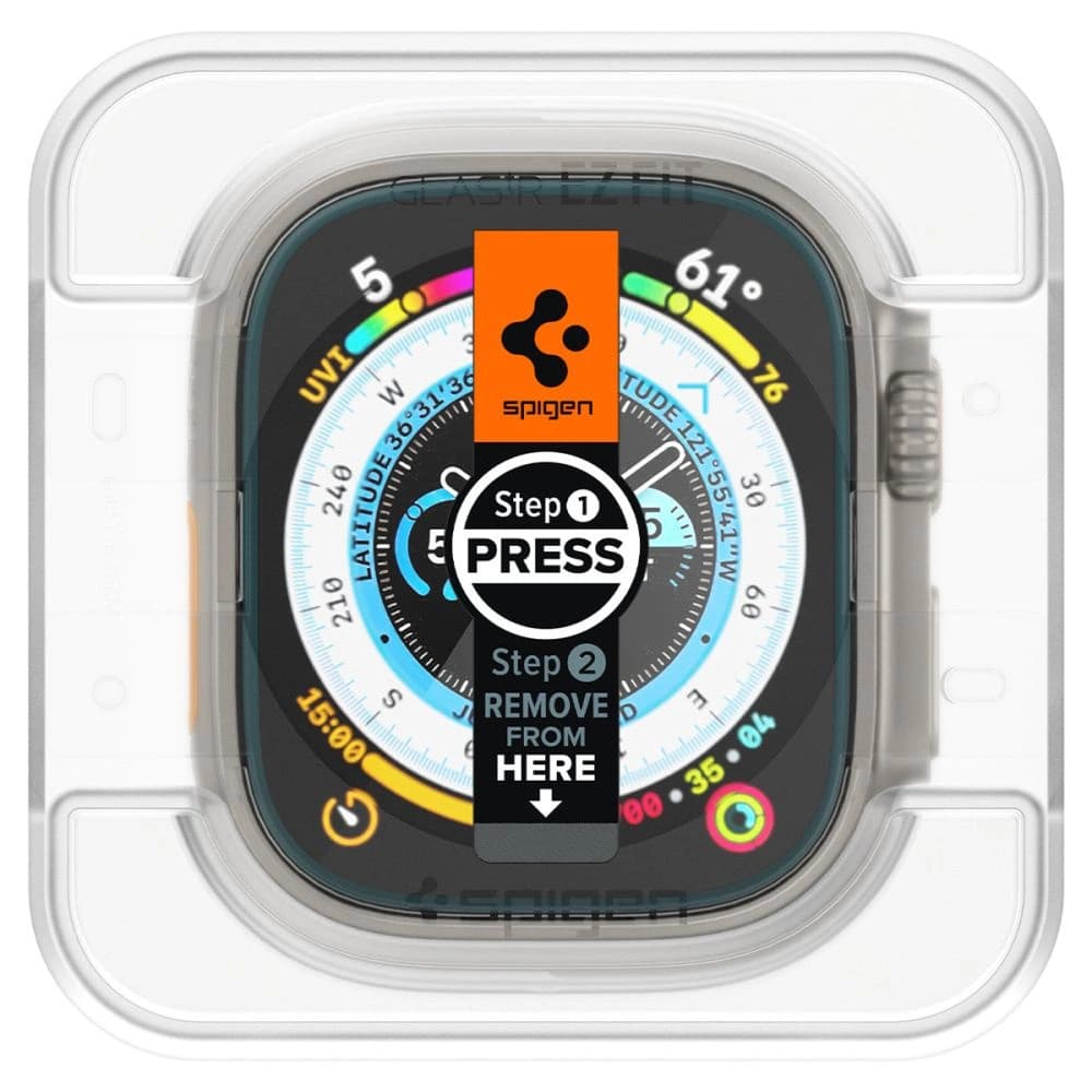 Tempered glass Spigen GLAS.tR ez Fit Apple Watch Ultra 1 / 2 / 3 49mm Clear [2 PACK] - 2