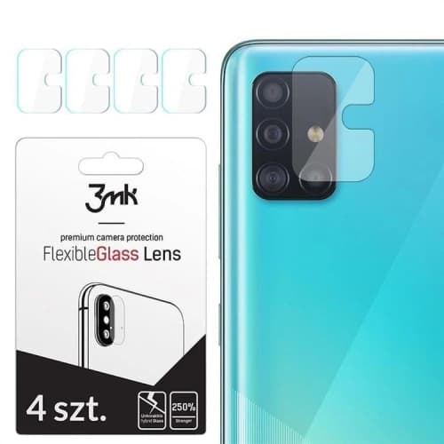 Hybridglas für die Kameraobjektiv 3MK Lens Protection Samsung Galaxy A51 [4 PACK]