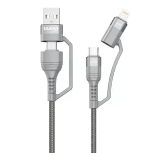 Dudao cable 4in1 USB Type C PD / USB cable - USB Type C Power Delivery (100W) / Lightning (20W) 1m gray (L20XS)