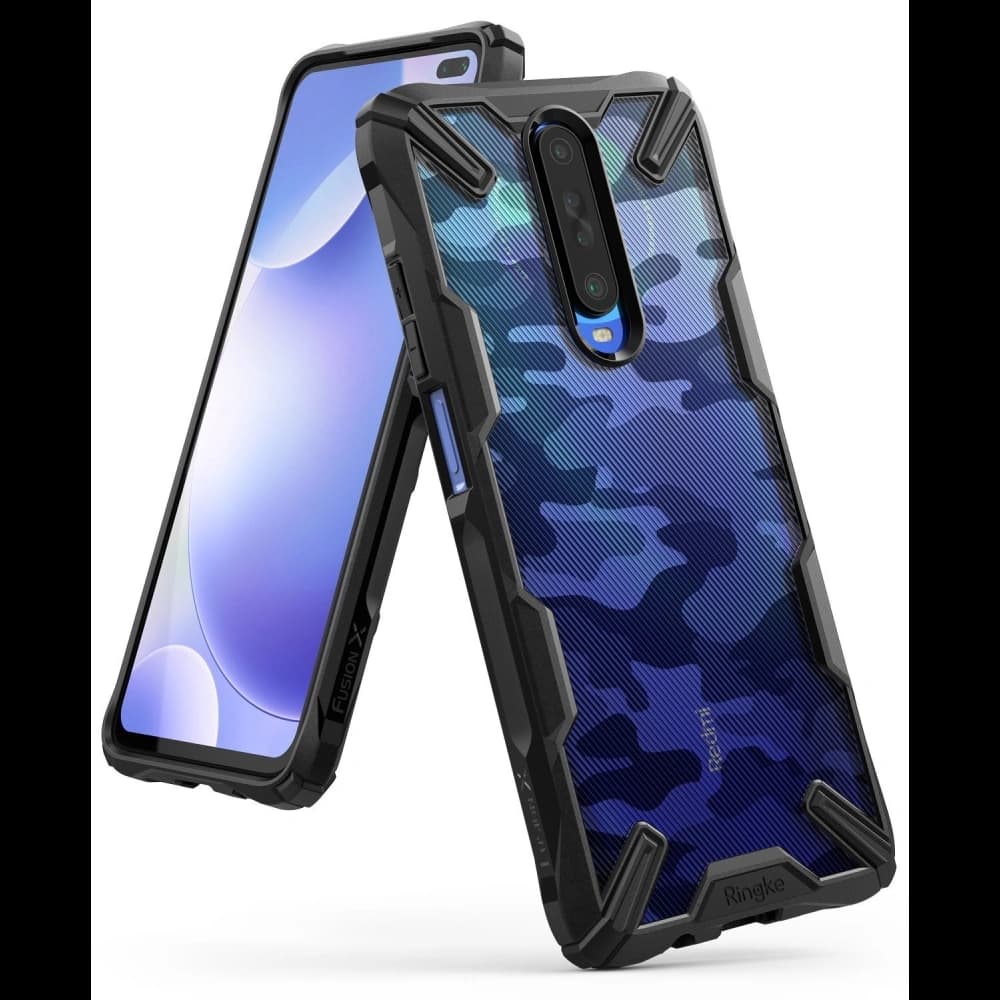 Case Ringke Fusion-X Design Pocophone X2/Redmi K30 Camo (Moro) Schwarz - 1