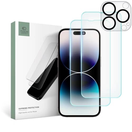Tech-Protect Supreme Set Apple iPhone 14 Pro Clear [2+1 PACK]