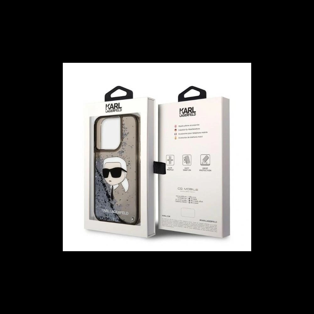 Case Karl Lagerfeld KLHCP14XLNKHCK Apple iPhone 14 Pro Max schwarz/black hardcase Glitter NFT Karl Head - 8