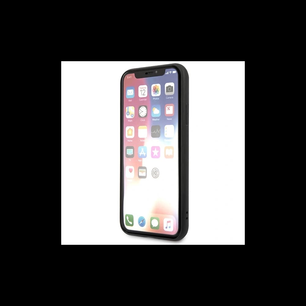 Case Karl Lagerfeld KLHCPXSAKICKCBK Apple iPhone XS/X schwarz/black Hardcase Saffiano Ikonik Karl&Choupette Head - 6