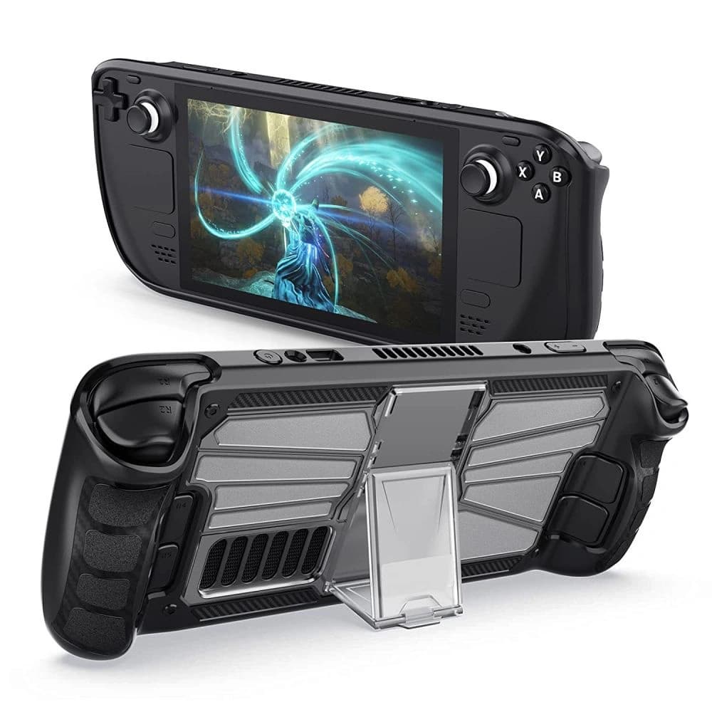 Case Tech-Protect Defense Valve Steam Deck LCD / OLED Schwarz/Klar - 1