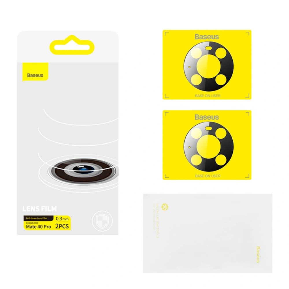 Folie für die Kamera Baseus Linsenschutz Huawei Mate 40 Pro 0.3mm transparent [2 PACK] - 6