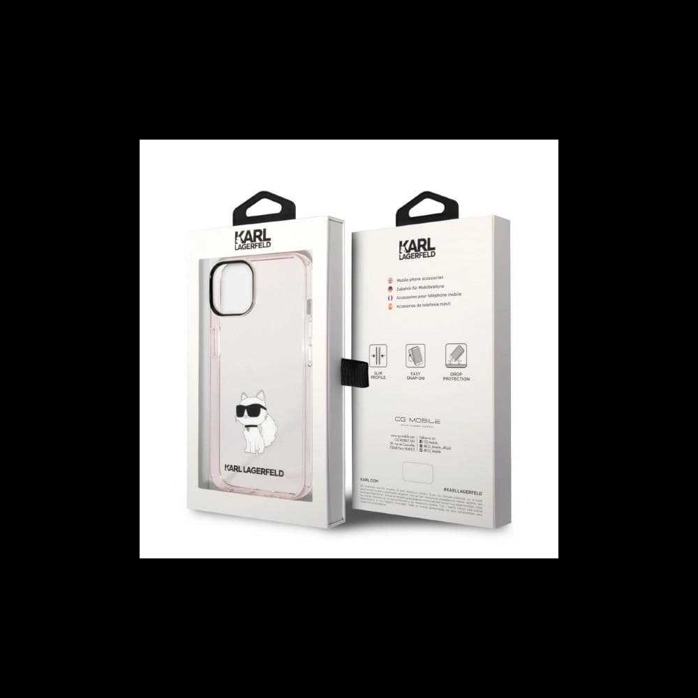 Case Karl Lagerfeld KLHCP14SHNCHTCP Apple iPhone 14 rosa/pink Hardcase Ikonik Choupette - 8