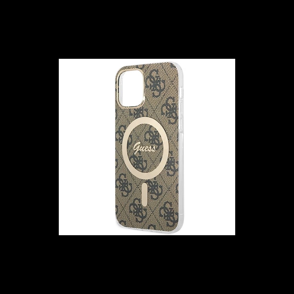 Set Guess Case + kabelloses Ladegerät GUBPP12MH4EACSW für Apple iPhone 12/12 Pro braun/brown Hartschale 4G Print MagSafe - 6