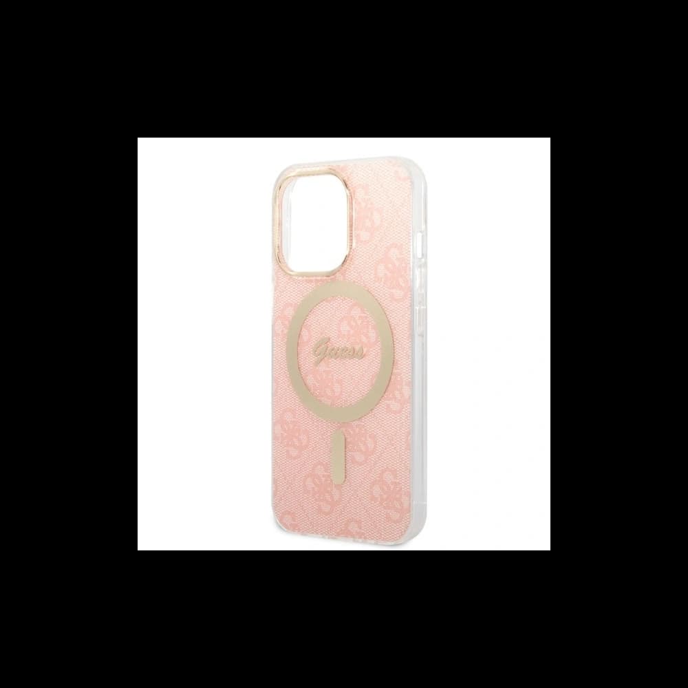 Set Guess Case + kabelloses Ladegerät GUBPP13LH4EACSP für Apple iPhone 13 Pro rosa/pink Hardcase 4G Print MagSafe - 6