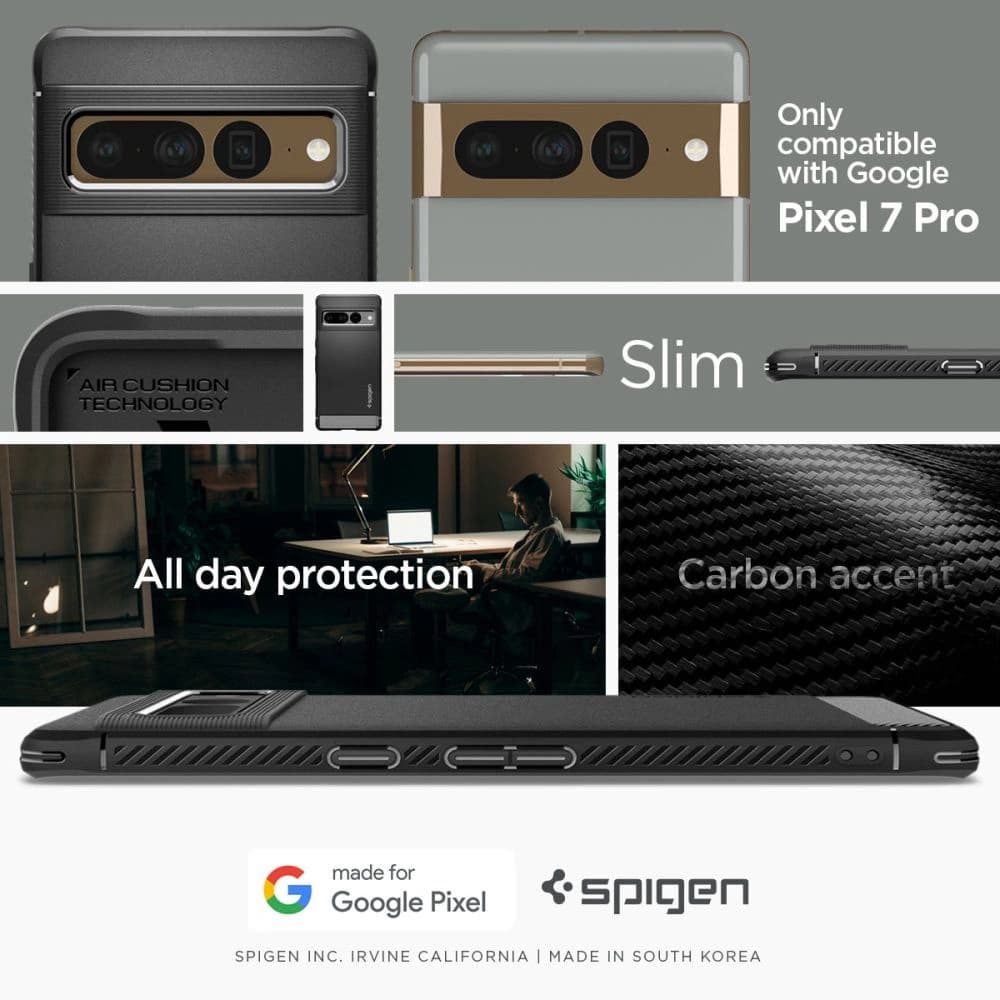 Case Spigen Rugged Armor Google Pixel 7 Pro Matte Schwarz - 12
