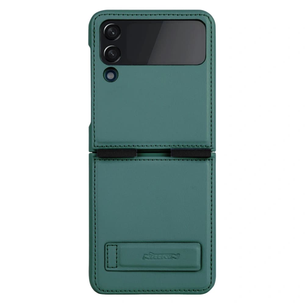 Case Nillkin Qin Vegan Leather Samsung Galaxy Z Flip 4 dunkelgrün - 1