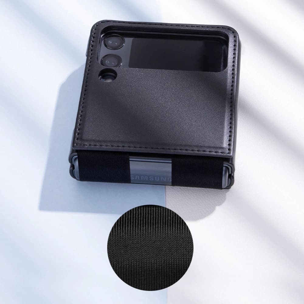 Case Nillkin Qin Vegan Leather Samsung Galaxy Z Flip 4 dunkelgrün - 12