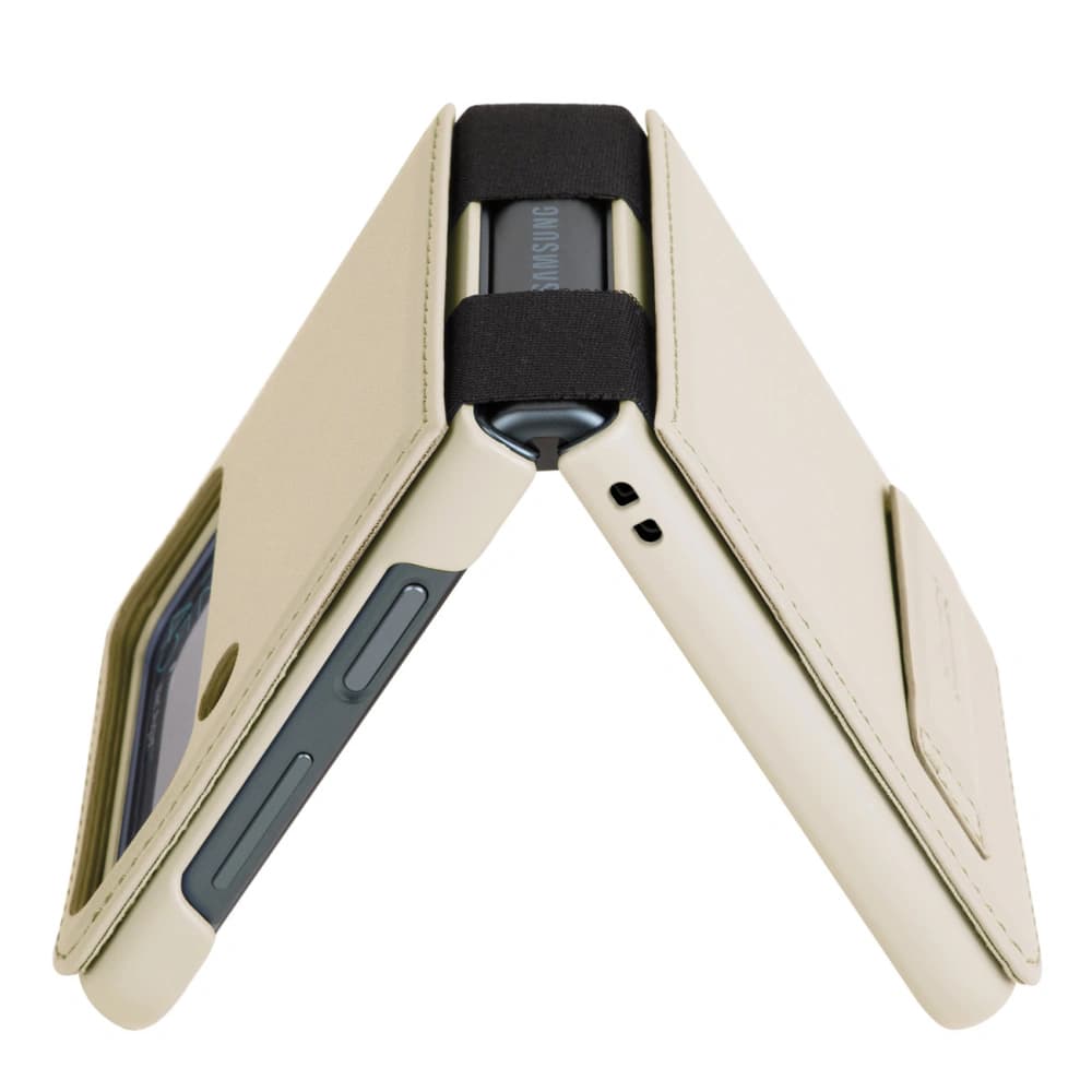 Case Nillkin Qin Vegan Leder Samsung Galaxy Z Flip 4 gold - 3
