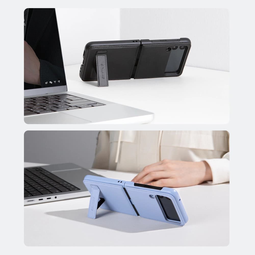 Case Nillkin Qin Vegan Leder Samsung Galaxy Z Flip 4 gold - 9