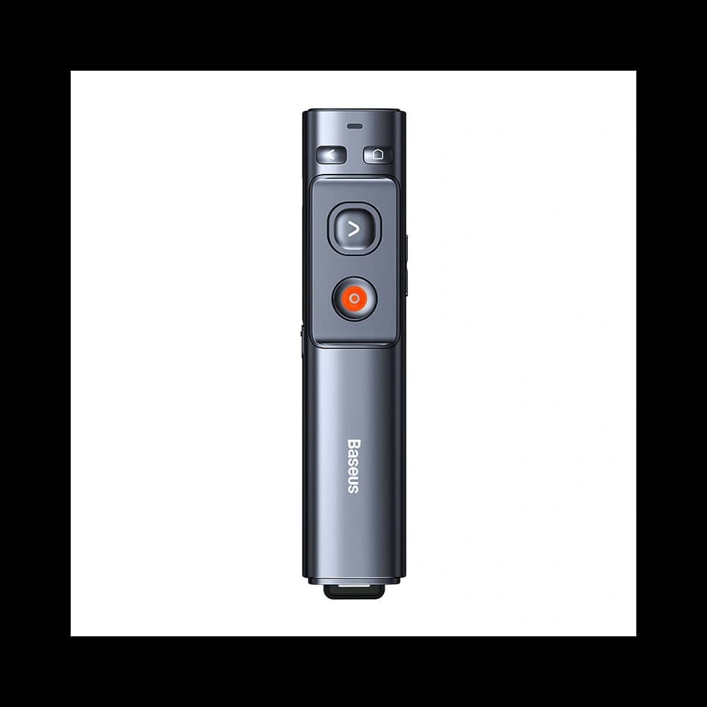 Wielofunkcyjny pilot Baseus Orange Dot do prezentacji, z zielonym wskaźnikiem laserowym, akumulatorowy (szary) - 1