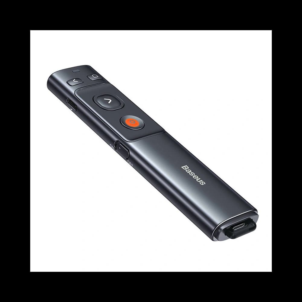 Wielofunkcyjny pilot Baseus Orange Dot do prezentacji, z zielonym wskaźnikiem laserowym, akumulatorowy (szary) - 3