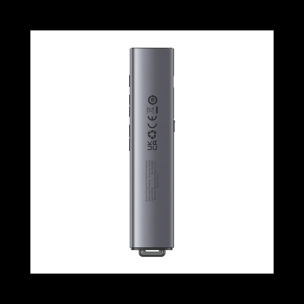 Multifunktionsfernbedienung Baseus Orange Dot für Präsentationen, mit rotem Laserzeiger, akkubetrieben (grau) - 2