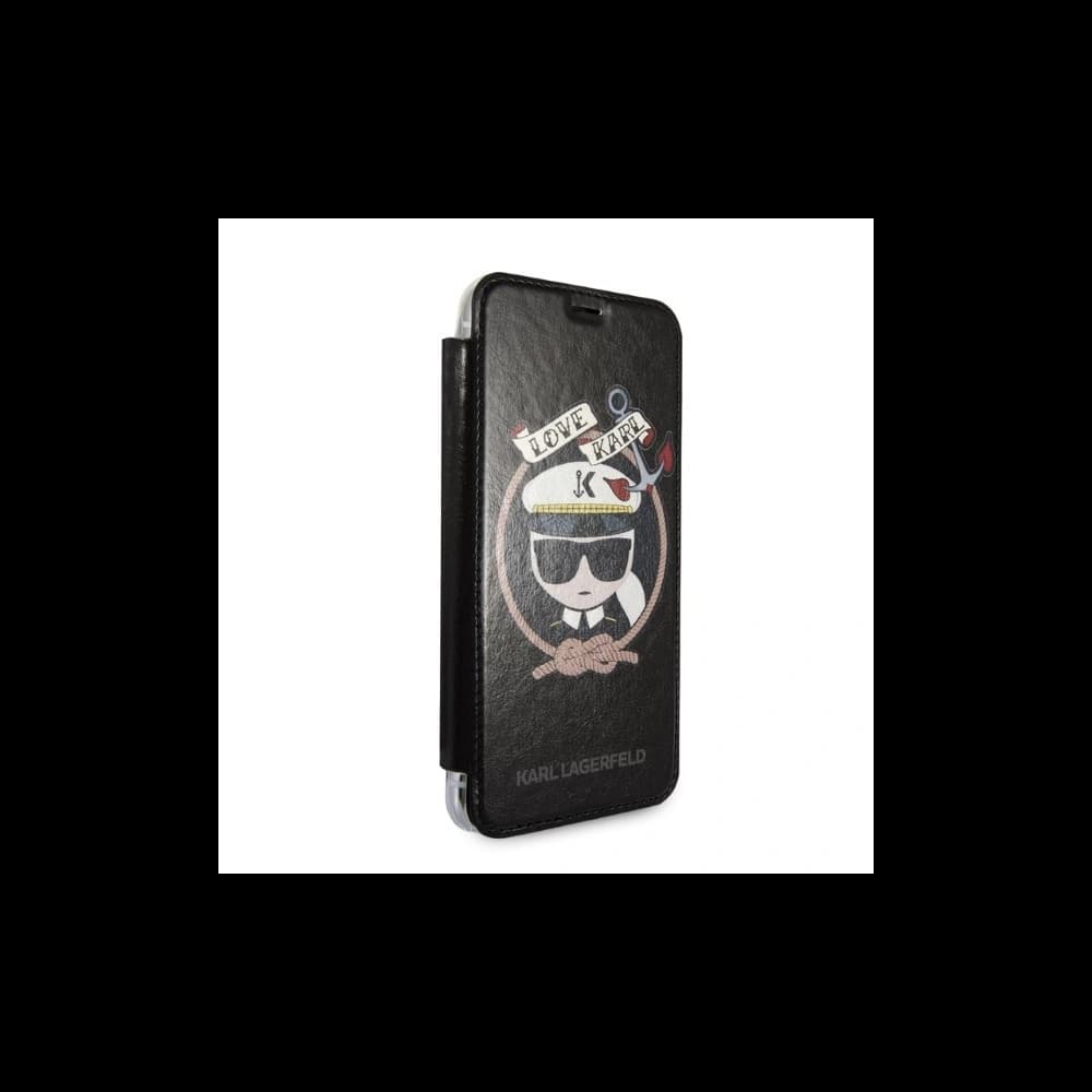 Case Karl Lagerfeld KLFLBKPXKSB Apple iPhone XS/X schwarz/black Buchhülle Signature Glitter - 6