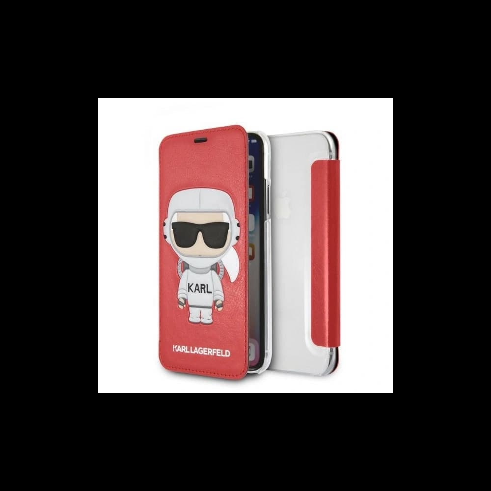 Case Karl Lagerfeld KLFLBKPXKSCORE Apple iPhone XS/X Buchhülle rot/red Karl Space Cosmonaut - 1