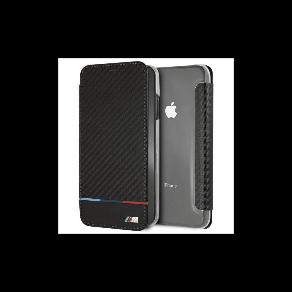 Case BMW BMTRBKI65PUCARTCBK Apple iPhone XS Max Buch schwarz/black Carbon Tricolor Stripe - 1
