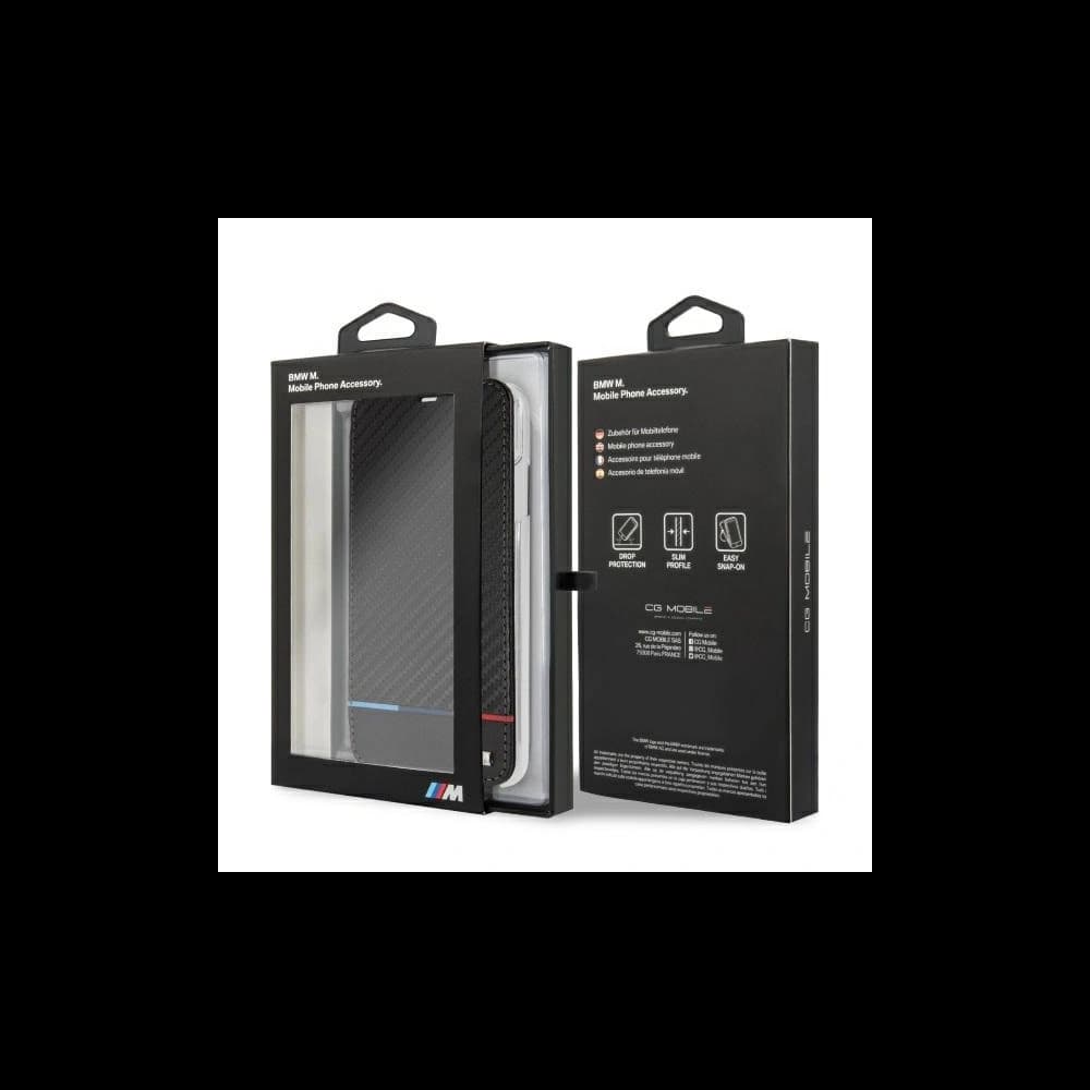 Case BMW BMTRBKI65PUCARTCBK Apple iPhone XS Max Buch schwarz/black Carbon Tricolor Stripe - 6