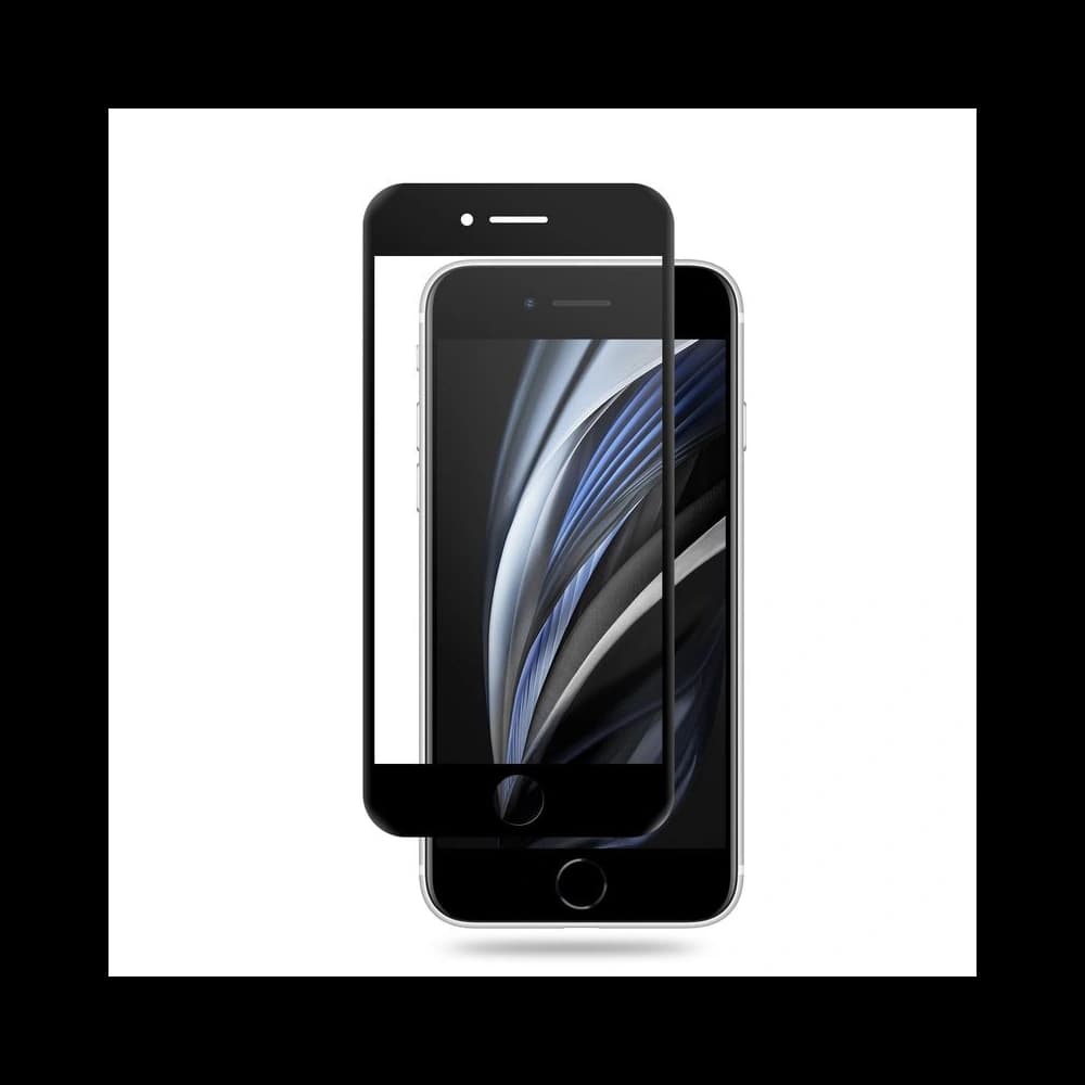 Hybriertes Glas Crong 7D Nano Flexibles Glas für Apple iPhone SE 2022/SE 2020/8/7 (Schwarz) - 2