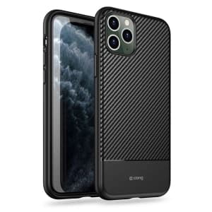 Case Crong Prestige Carbon Cover für Apple iPhone 11 Pro Max (schwarz)