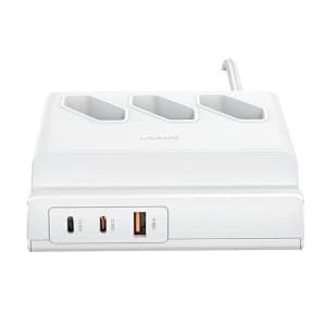 USAMS Steckdosenleiste USB Erweiterung Socket 65W Super Si Fast Charging weiß/white CC160TC01 (US-CC160)