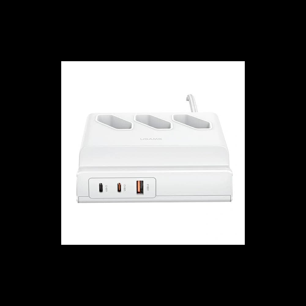 USAMS Steckdosenleiste USB Erweiterung Socket 65W Super Si Fast Charging weiß/white CC160TC01 (US-CC160) - 1
