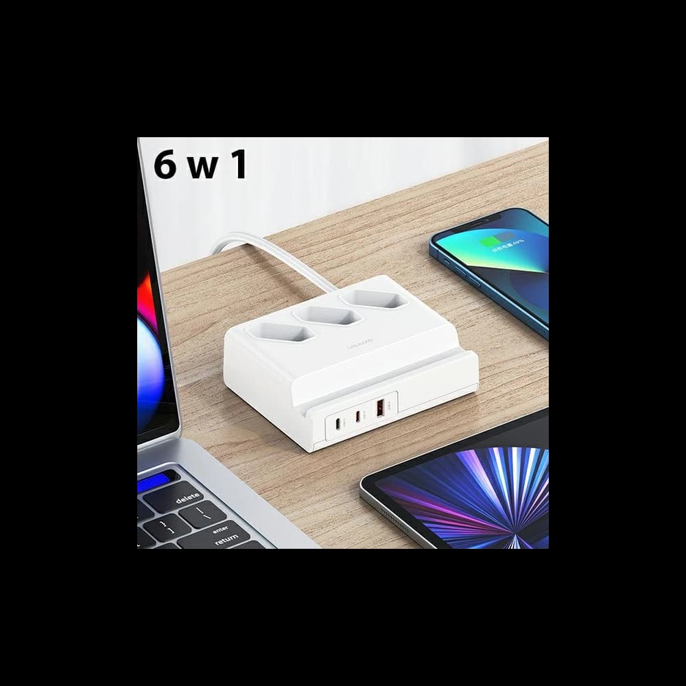 USAMS Steckdosenleiste USB Erweiterung Socket 65W Super Si Fast Charging weiß/white CC160TC01 (US-CC160) - 2