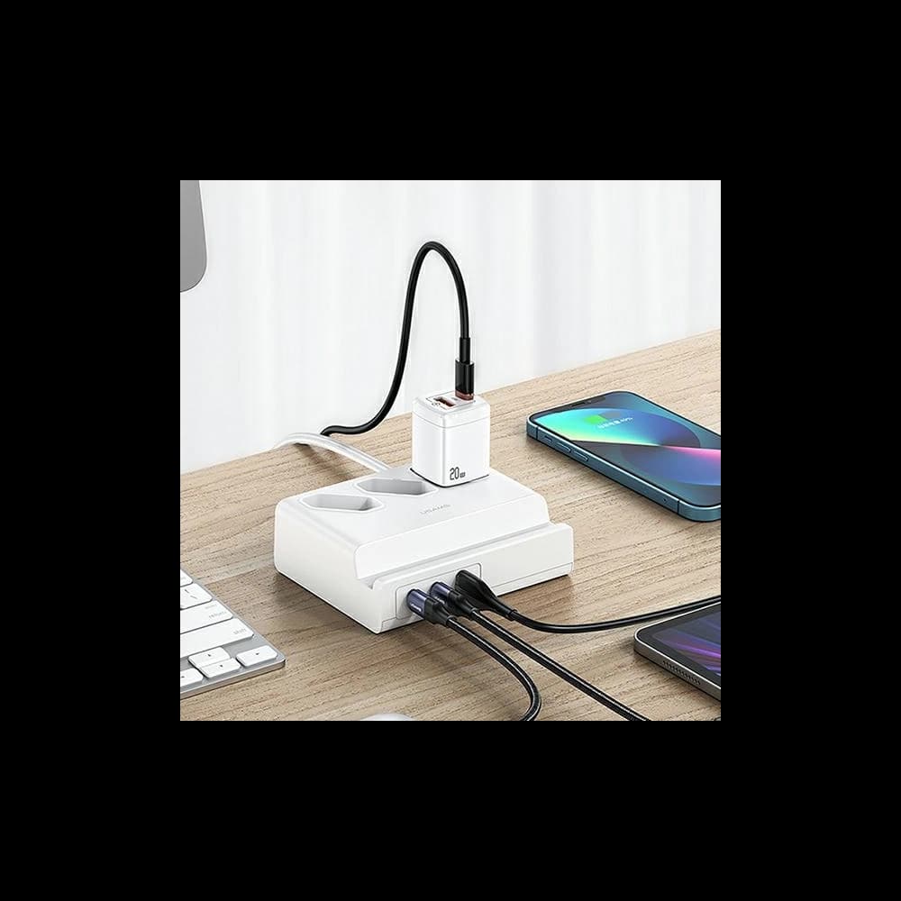USAMS Steckdosenleiste USB Erweiterung Socket 65W Super Si Fast Charging weiß/white CC160TC01 (US-CC160) - 3