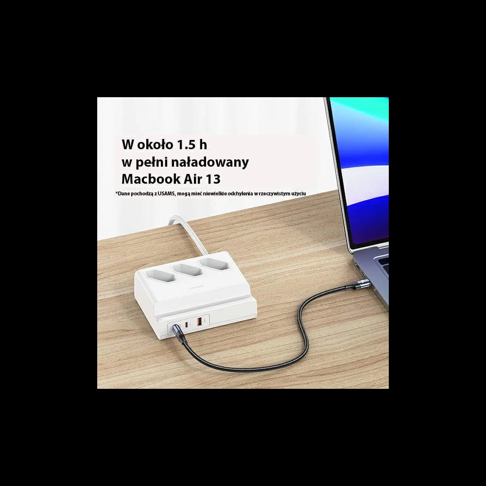 USAMS Steckdosenleiste USB Erweiterung Socket 65W Super Si Fast Charging weiß/white CC160TC01 (US-CC160) - 5