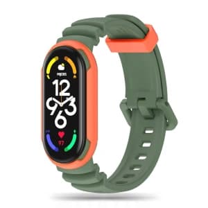 Tech-Protect Iconband Hybrid Xiaomi Mi Band 5/6/6 NFC/7 Armeegrün/orange