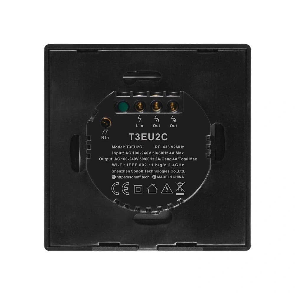 Berührter WiFi + RF 433 Lichtschalter Sonoff T3 EU TX (2-Kanal) - 4