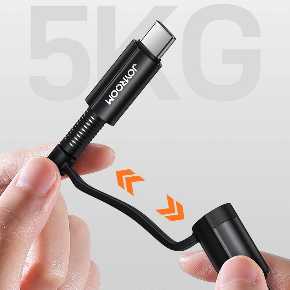 Joyroom 4in1 USB-C/USB-A - USB-C/Lithtning Cable Quick Charge Power Delivery 3 A 60 W 1,2 m black (S-1230G3) - 6