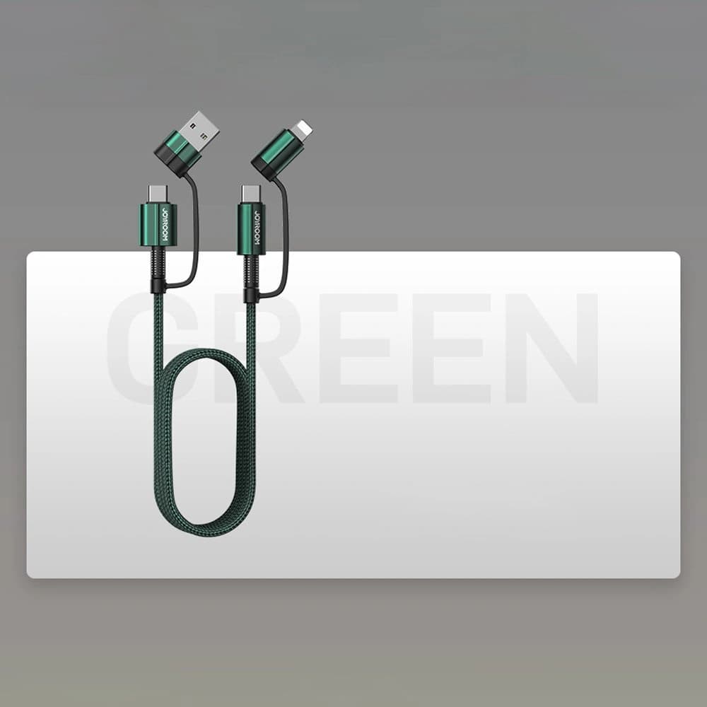 Joyroom 4in1 USB-C/USB-A - USB-C/Lithtning Cable Quick Charge Power Delivery 3 A 60 W 1,8 m green (S-1830G3) - 2