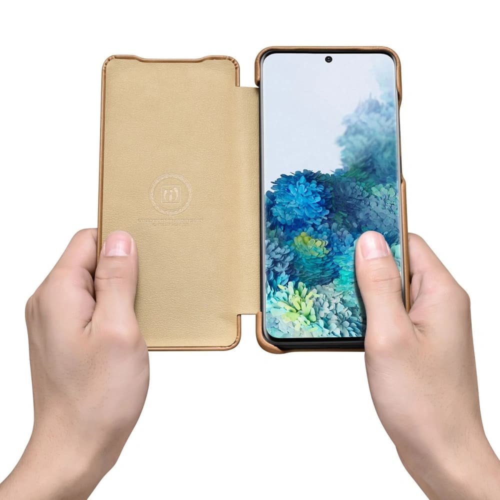 Case iCarer Curved Edge Vintage Folio Samsung Galaxy S20+ Plus khaki - 9