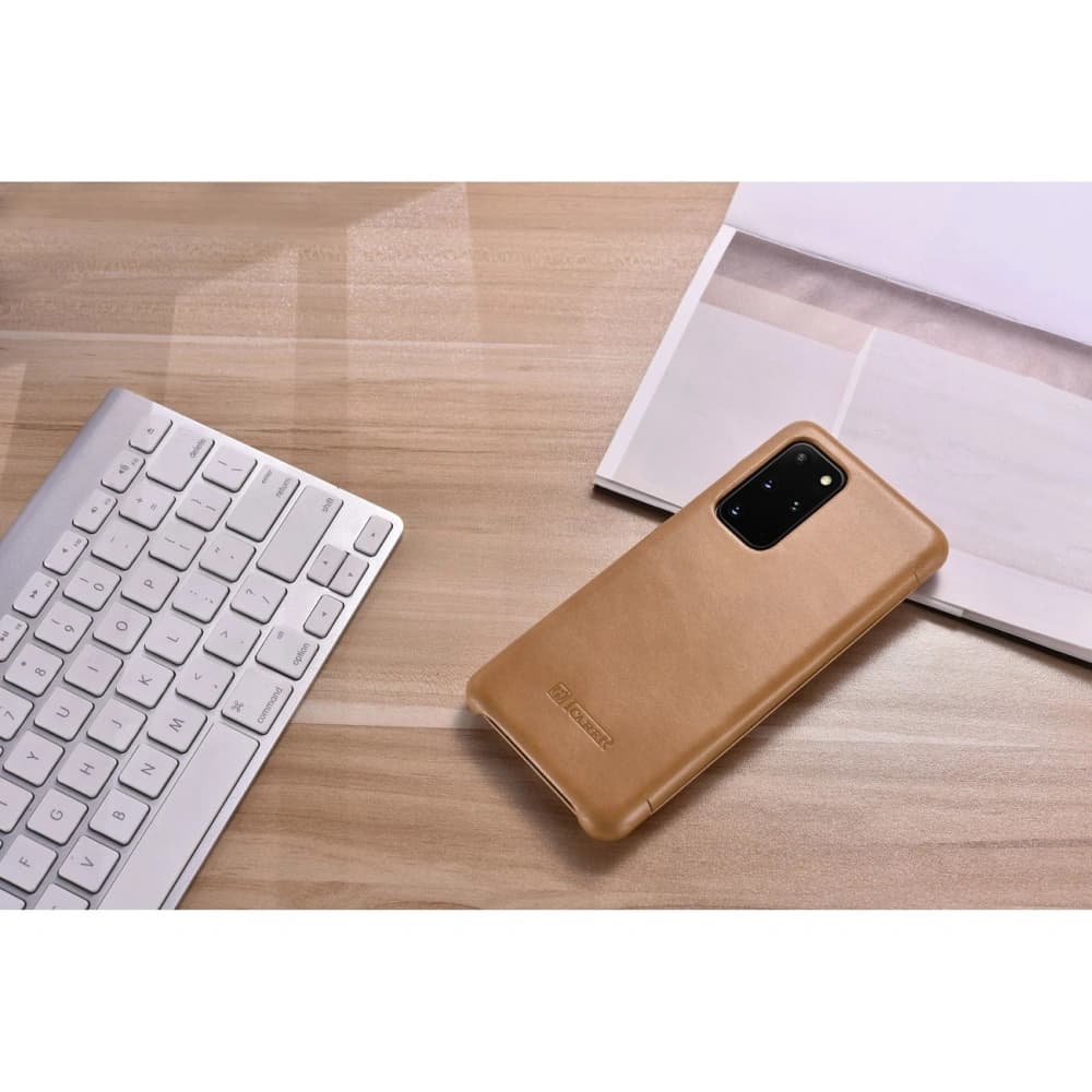 Case iCarer Curved Edge Vintage Folio Samsung Galaxy S20+ Plus khaki - 12