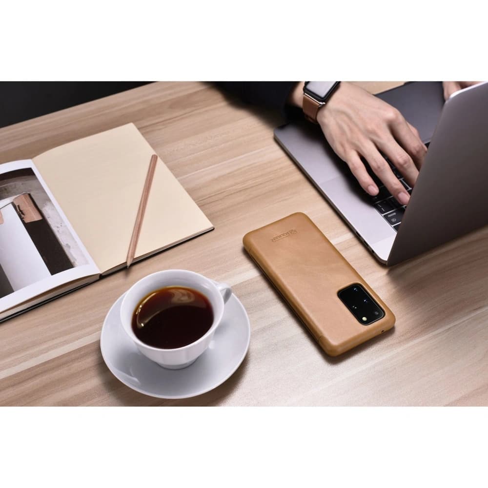 Case iCarer Curved Edge Vintage Folio Samsung Galaxy S20+ Plus khaki - 13