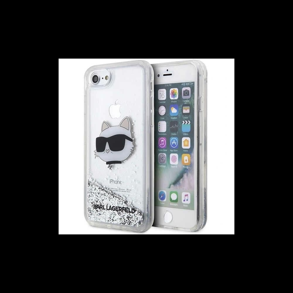 Karl Lagerfeld KLHCI8LNCHCS Apple iPhone SE 2022/SE 2020/8/7 silver hardcase Glitter Choupette Head - 1