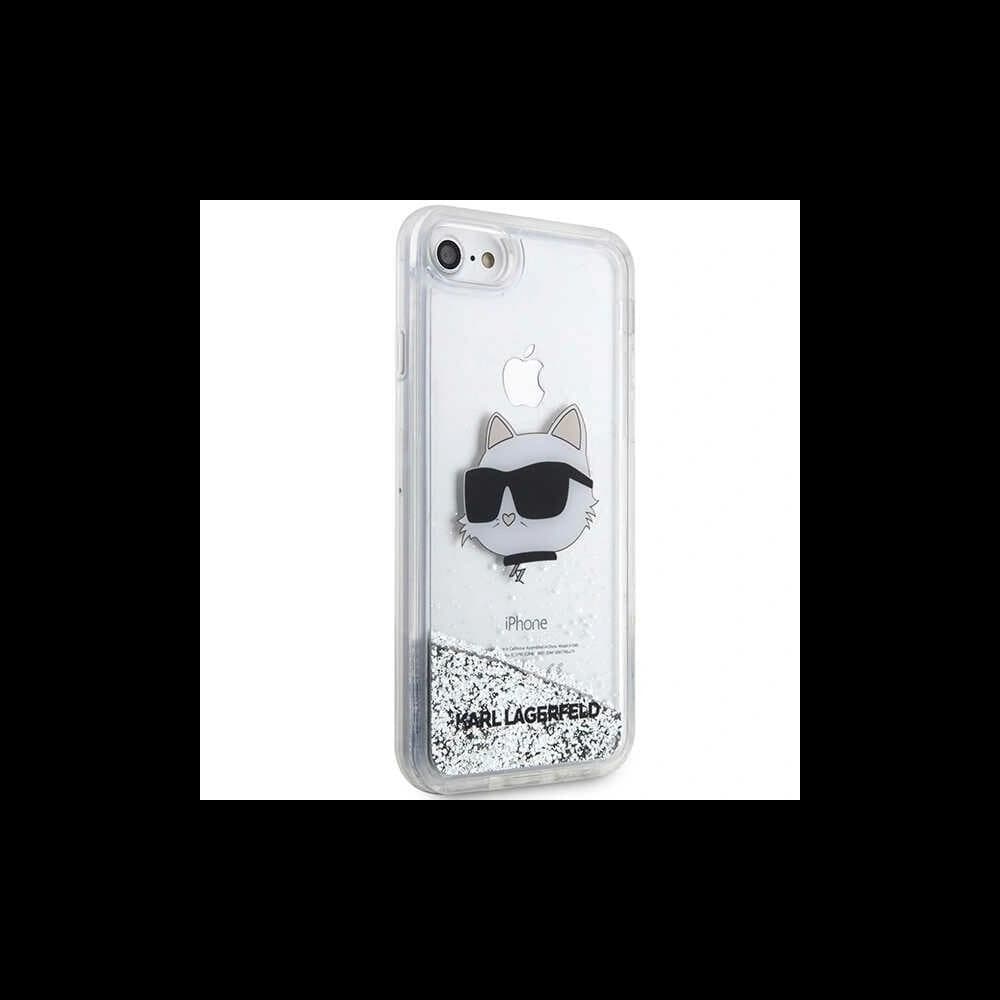 Karl Lagerfeld KLHCI8LNCHCS Apple iPhone SE 2022/SE 2020/8/7 silver hardcase Glitter Choupette Head - 4