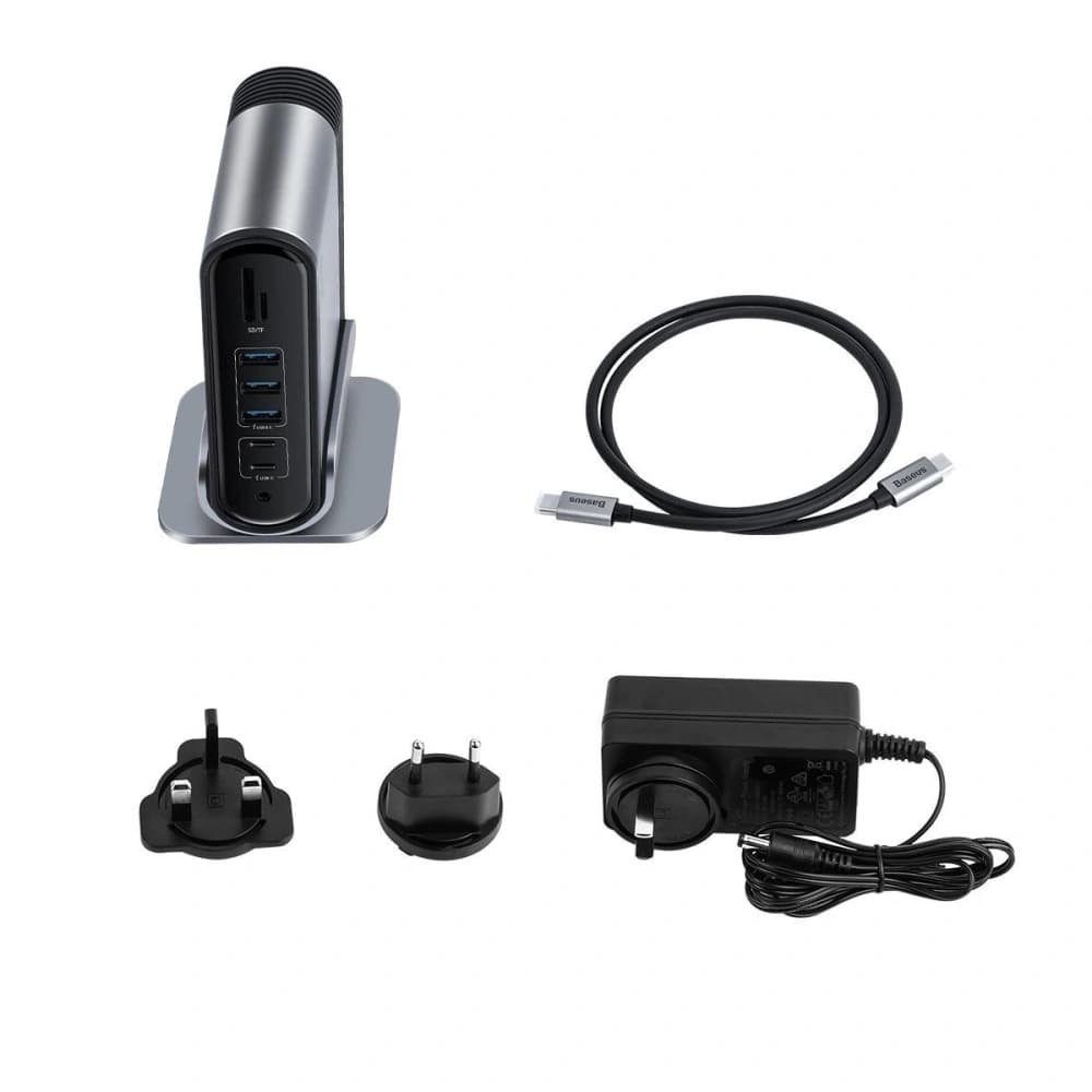 [OUTLET] Baseus Working Station Multifunctional Type-C HUB Adapter (CN+UK+EU) Dark gray - 7