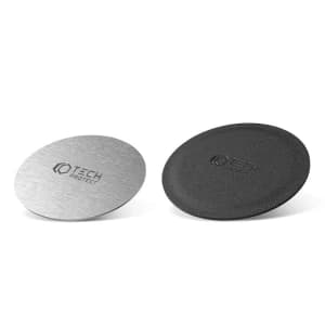 Tech-Protect Metallplatten für magnetische Autohalterungen Metallplatte magnetische Autohalterung Silber und Schwarz [2 PACK]