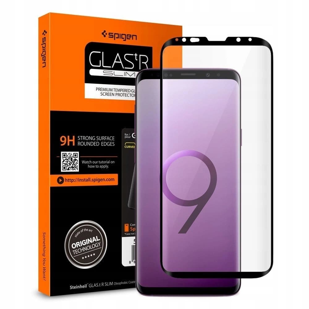 Spigen GLAS.tR Case Friendly Galaxy S9+ Plus Black - 1