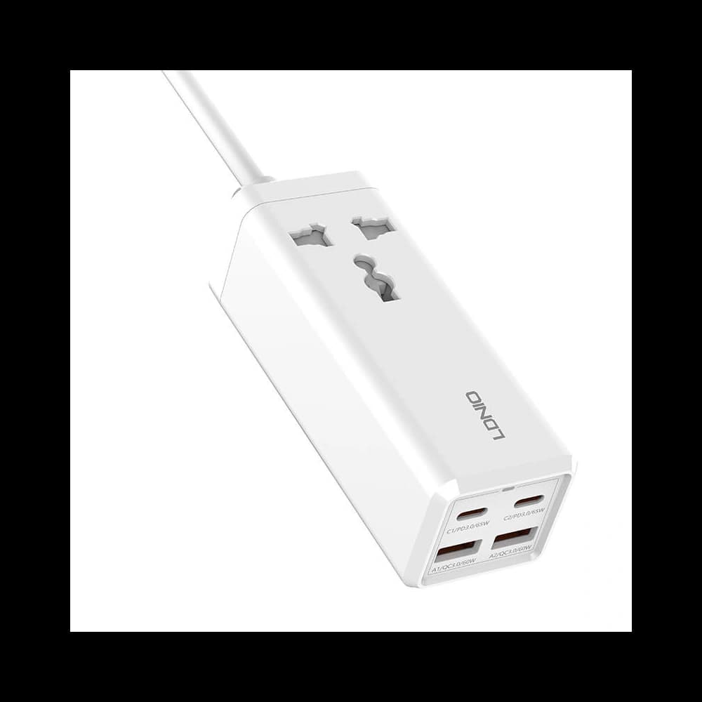 LDNIO Steckdosenleiste mit 1 AC-Steckdose SC1418, 2x USB, 2x USB-C, 2500W (weiß) - 2